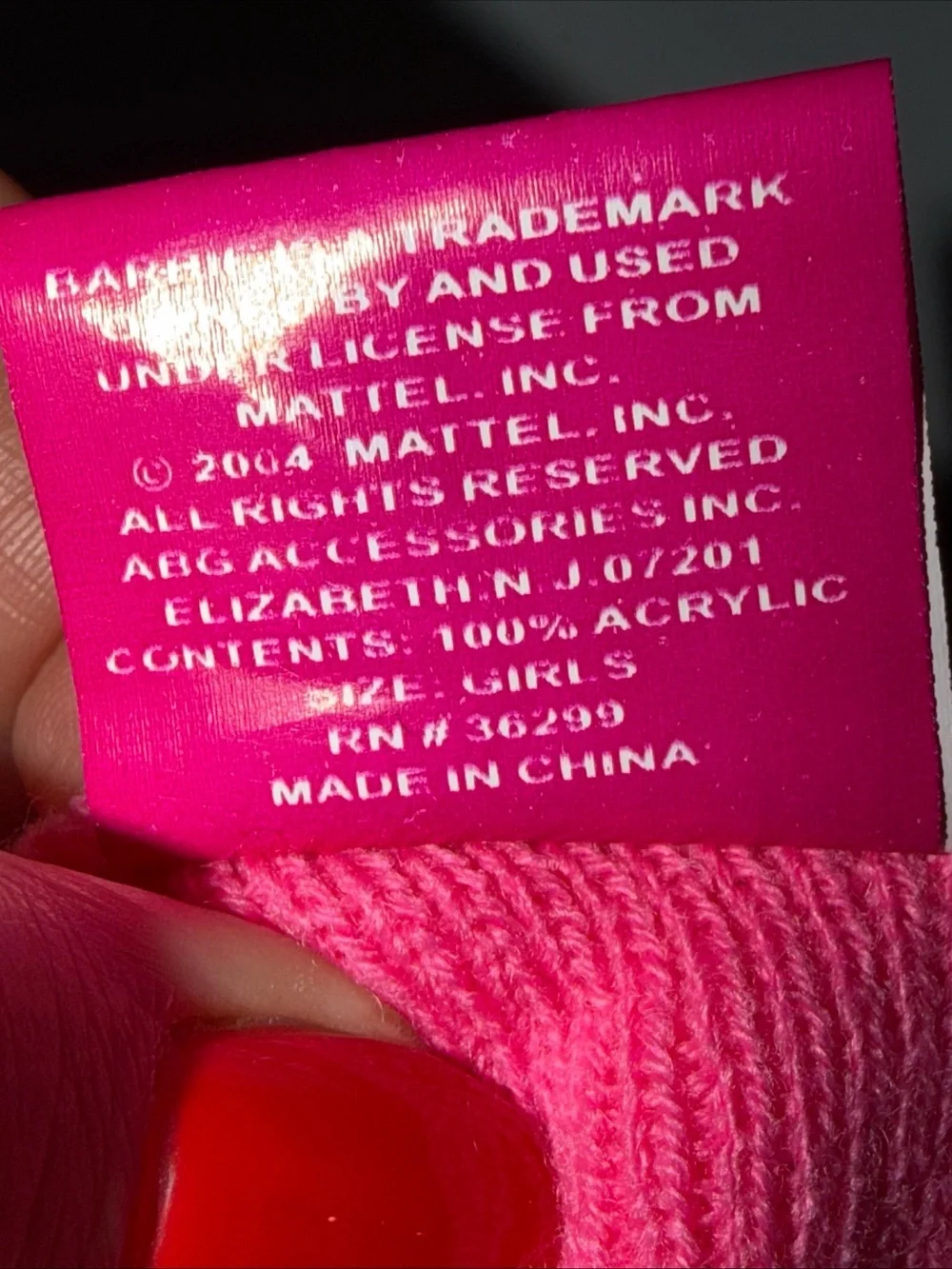 NEW PINK Barbie Beanie HAT Barbie doll Embroided On Front Acrylic One size Girls